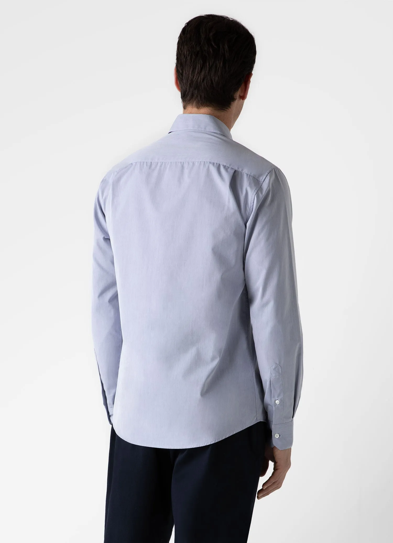 Men's Sea Island Cotton Shirt in Light Blue