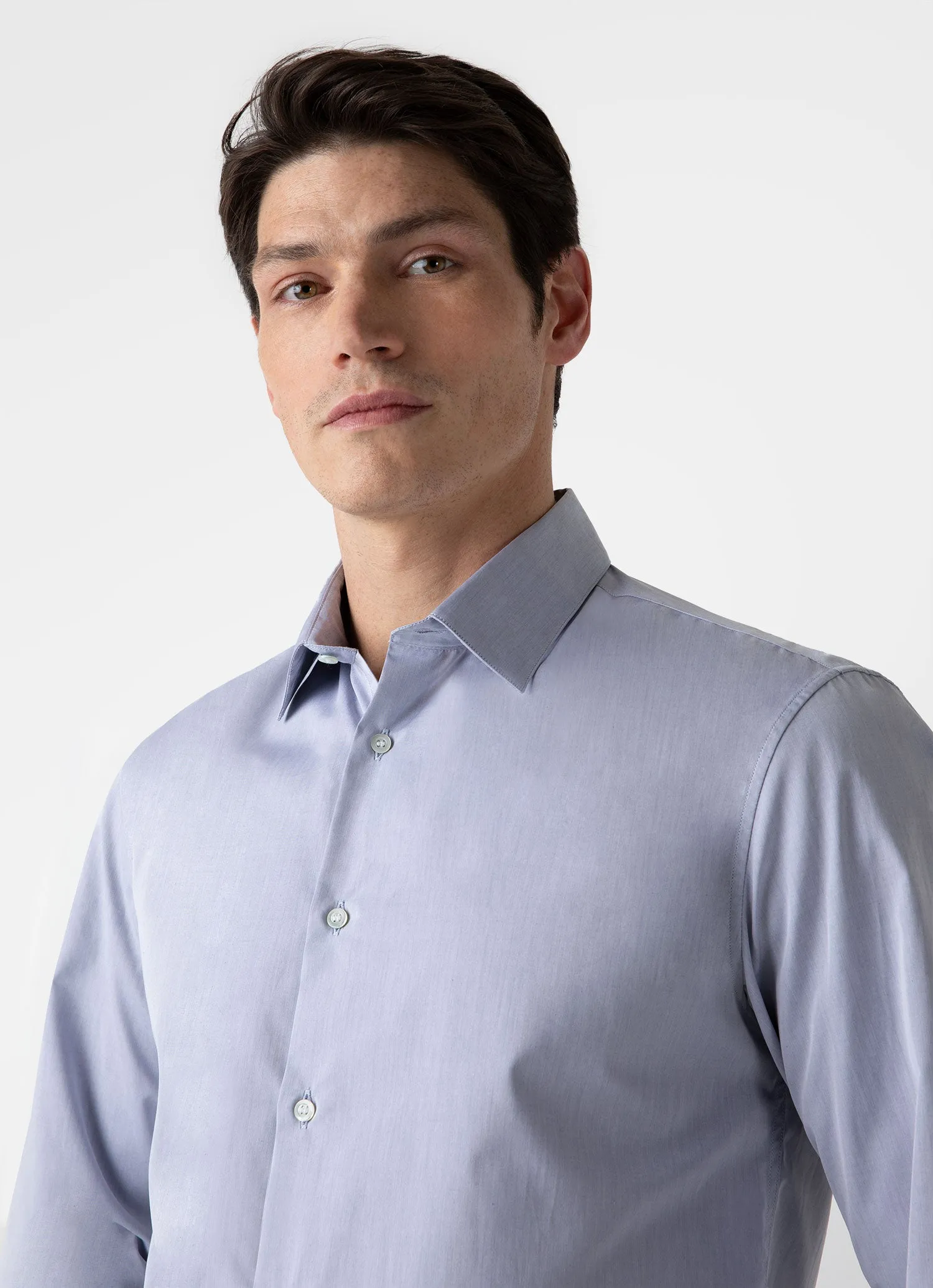 Men's Sea Island Cotton Shirt in Light Blue