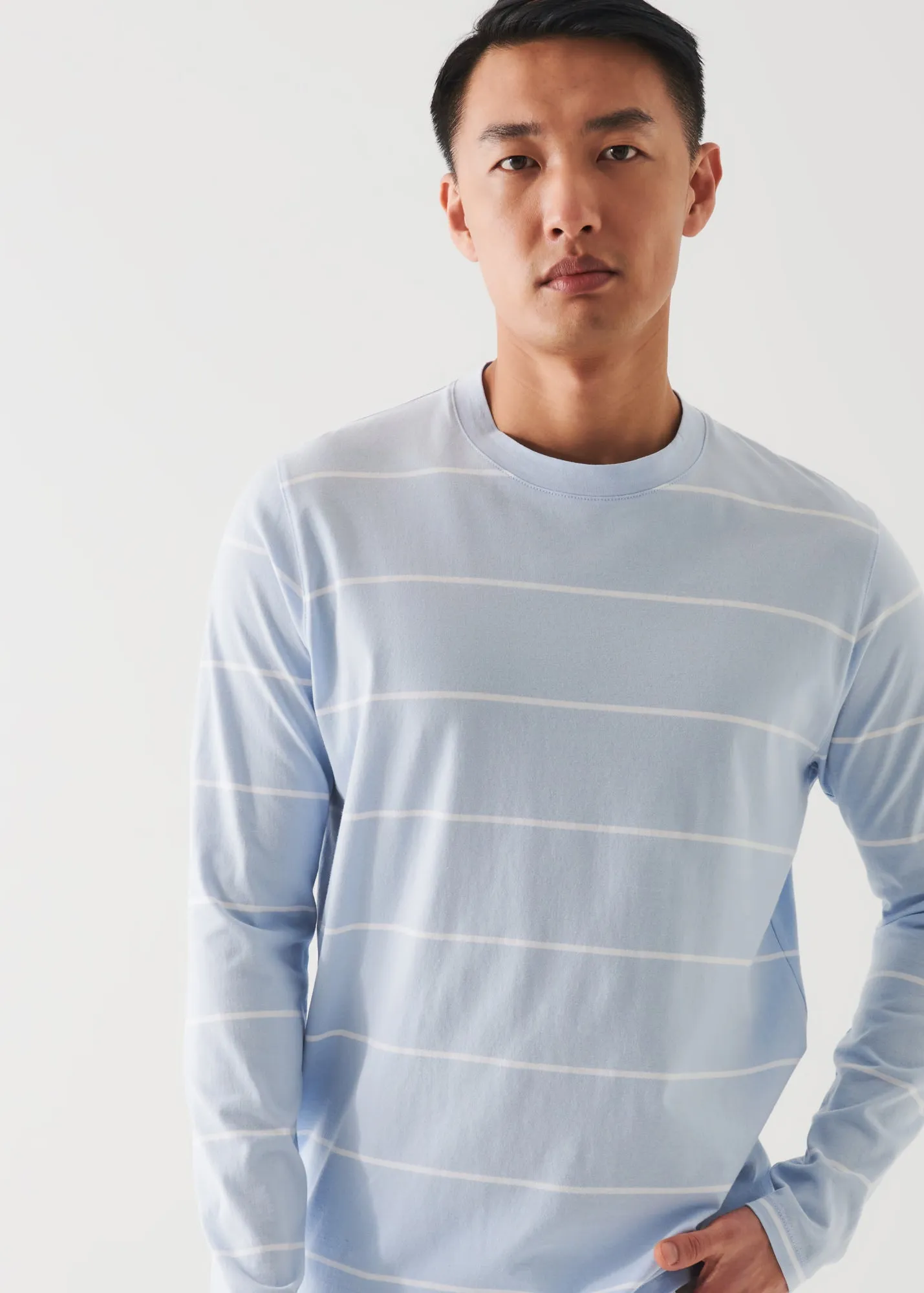 MERCERIZED PIMA COTTON STRETCH LONG SLEEVE T-SHIRT