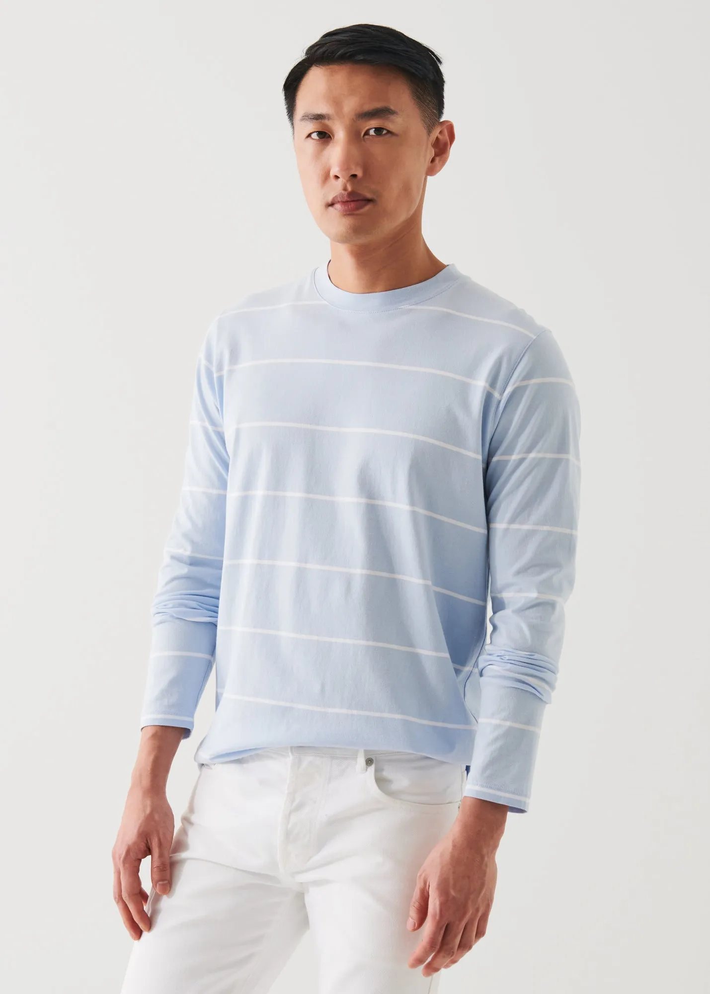 MERCERIZED PIMA COTTON STRETCH LONG SLEEVE T-SHIRT