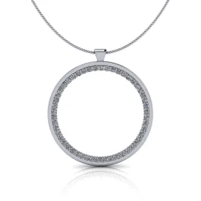 Moissanite Large Circle Necklace 1.50 CTW