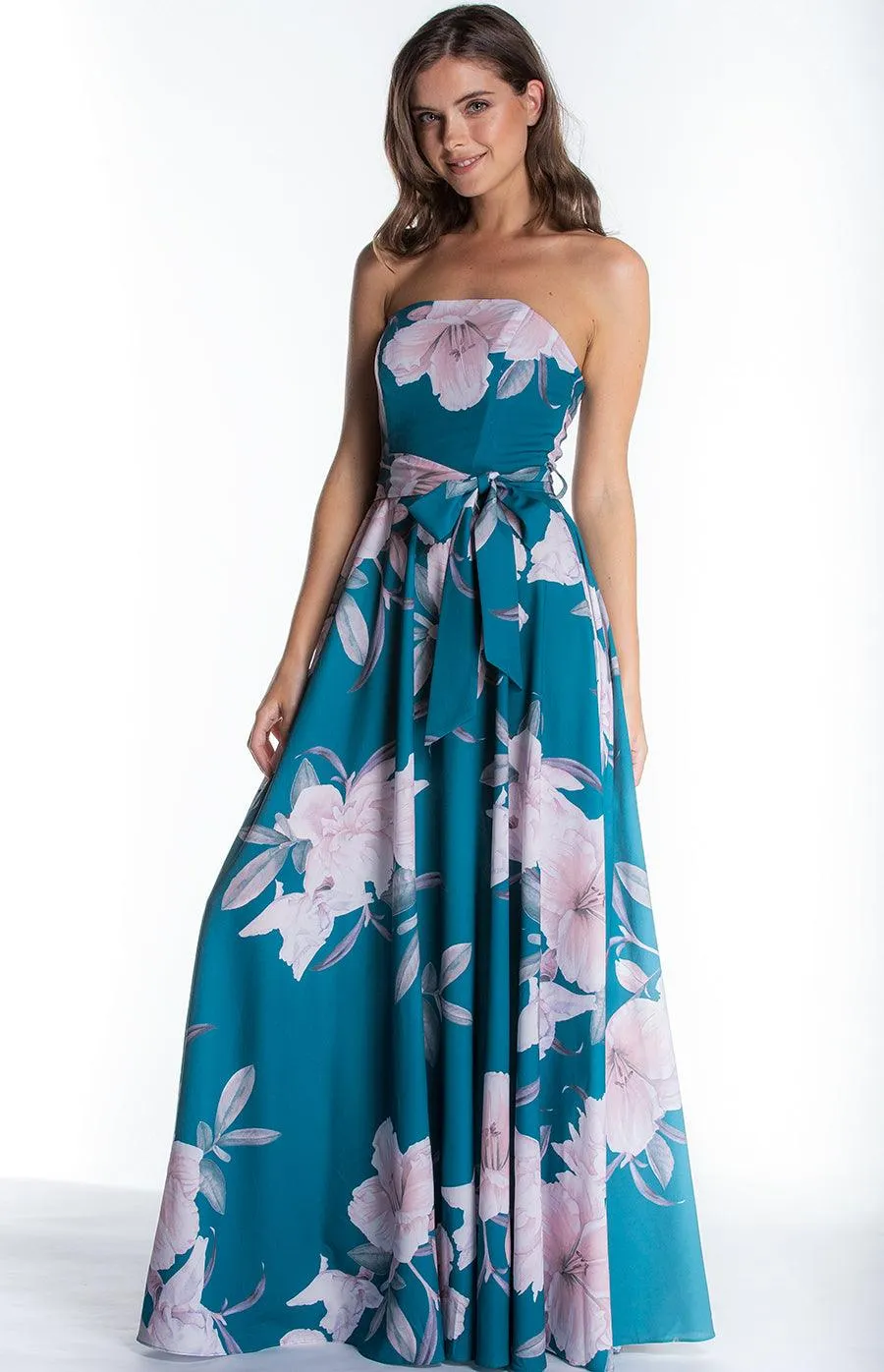 Nola Maxi Dress In Green floral