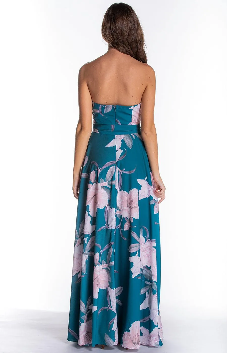 Nola Maxi Dress In Green floral