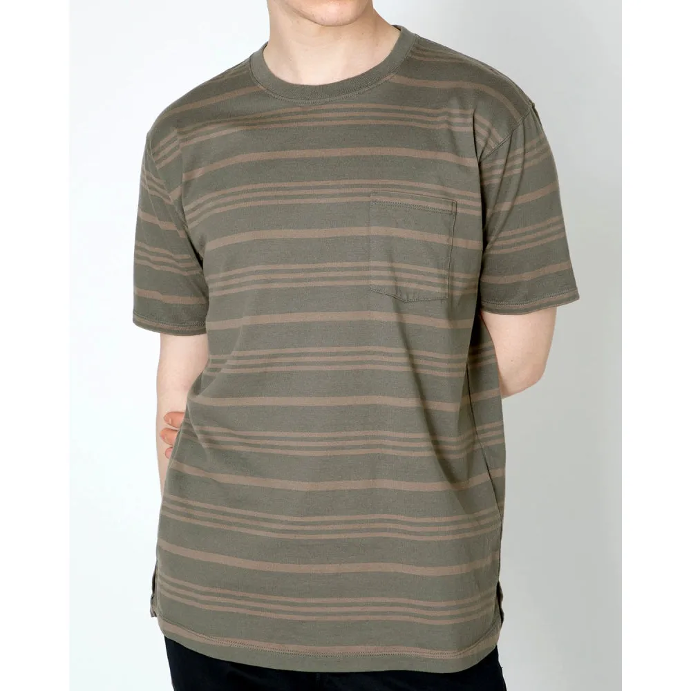 NONNATIVE DWELLER S/S TEE COTTON JERSEY BORDER-CEMENT