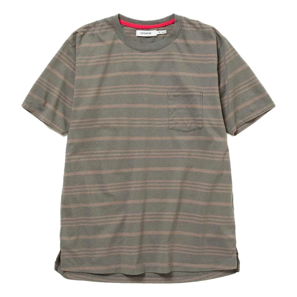 NONNATIVE DWELLER S/S TEE COTTON JERSEY BORDER-CEMENT