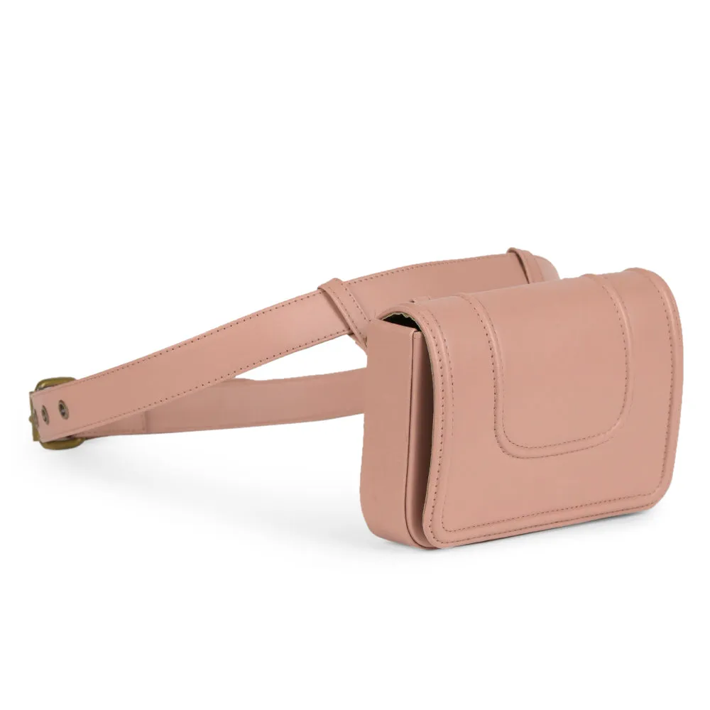 Nude Pink Handcrafted women Waist Belt Bag