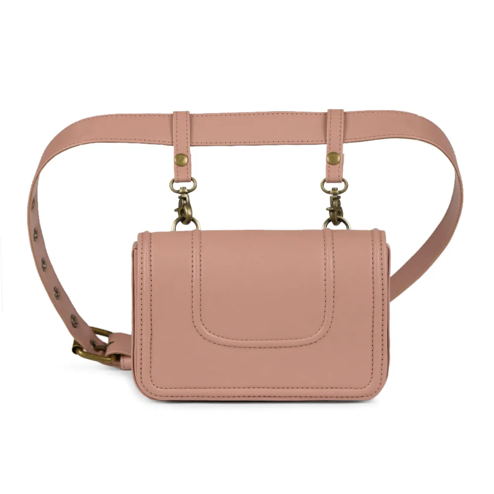 Nude Pink Handcrafted women Waist Belt Bag