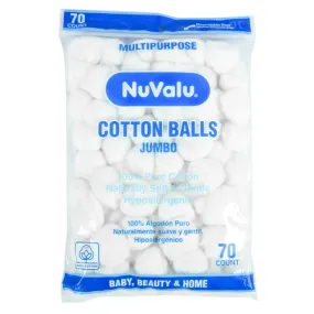 NUVALU Cotton Bolitas de Algodón Jumbo 70 pzas