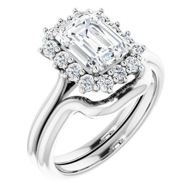 Ophelia - Prong Set Halo Engagement Ring - Setting only