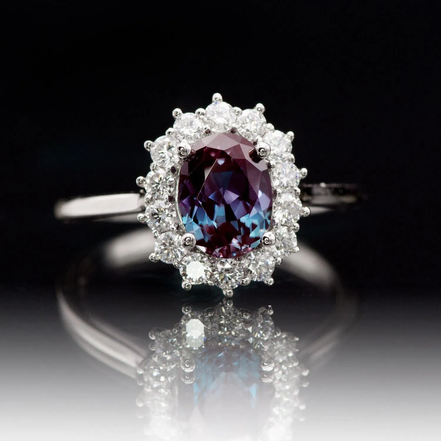 Ophelia - Prong Set Halo Engagement Ring - Setting only