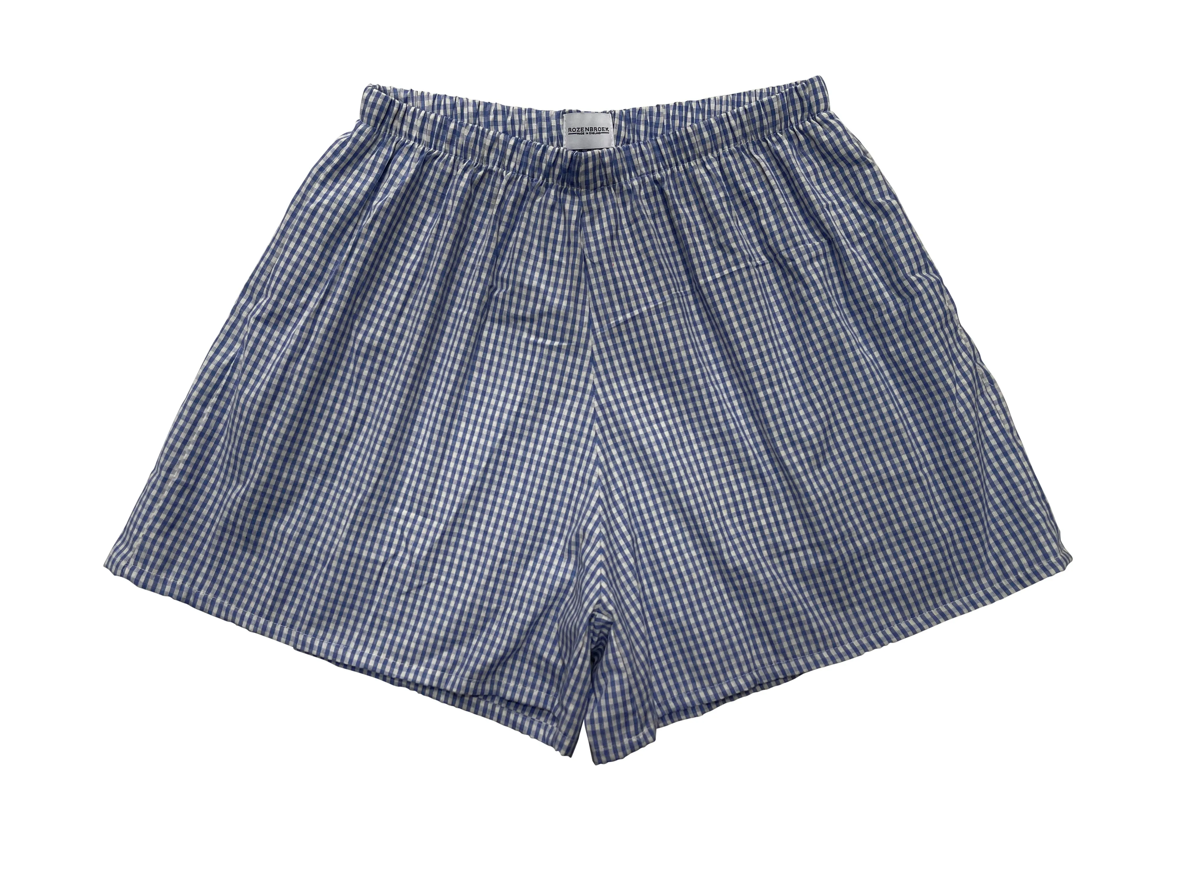 Organic poplin shorts in blue gingham