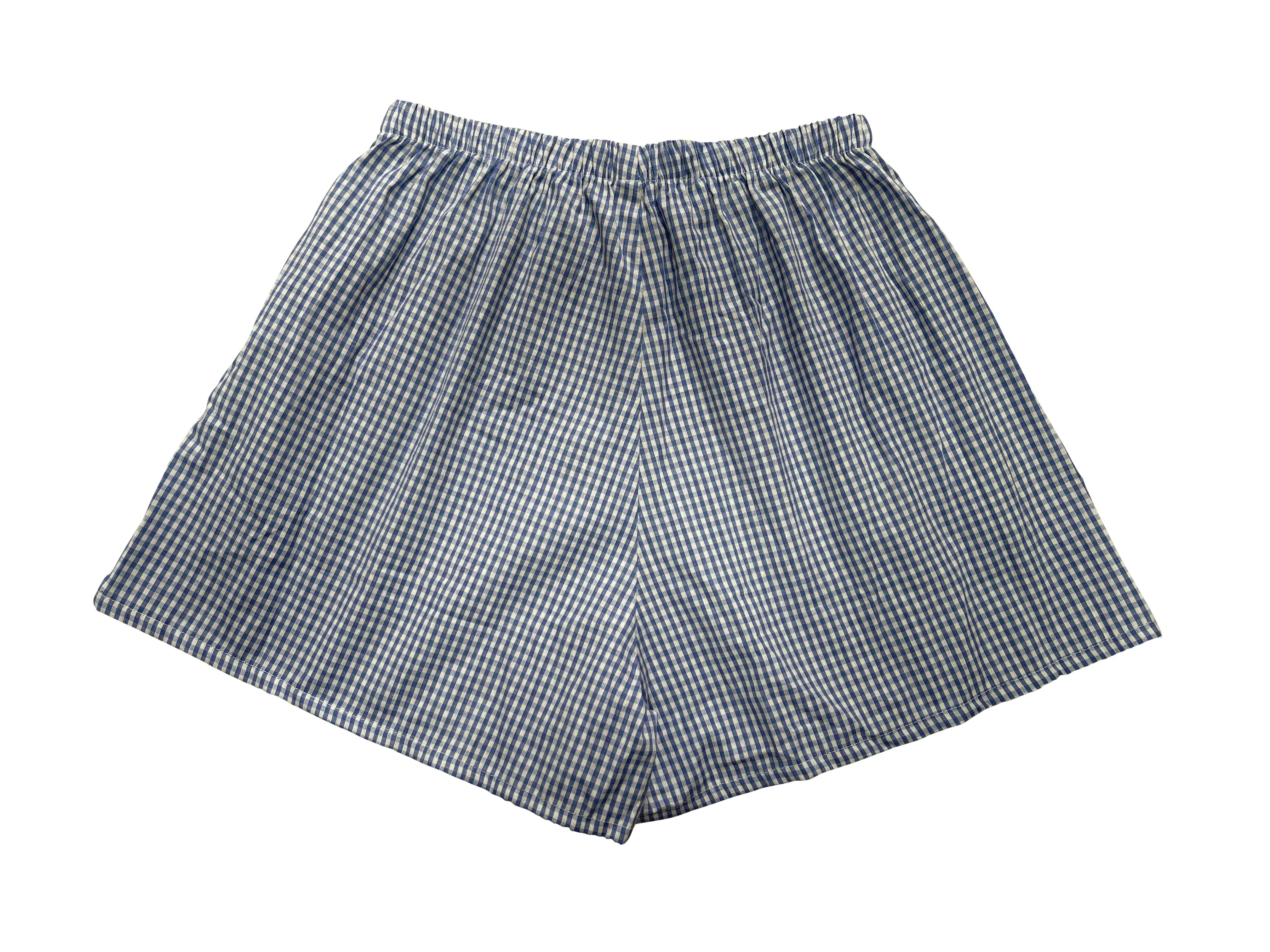 Organic poplin shorts in blue gingham