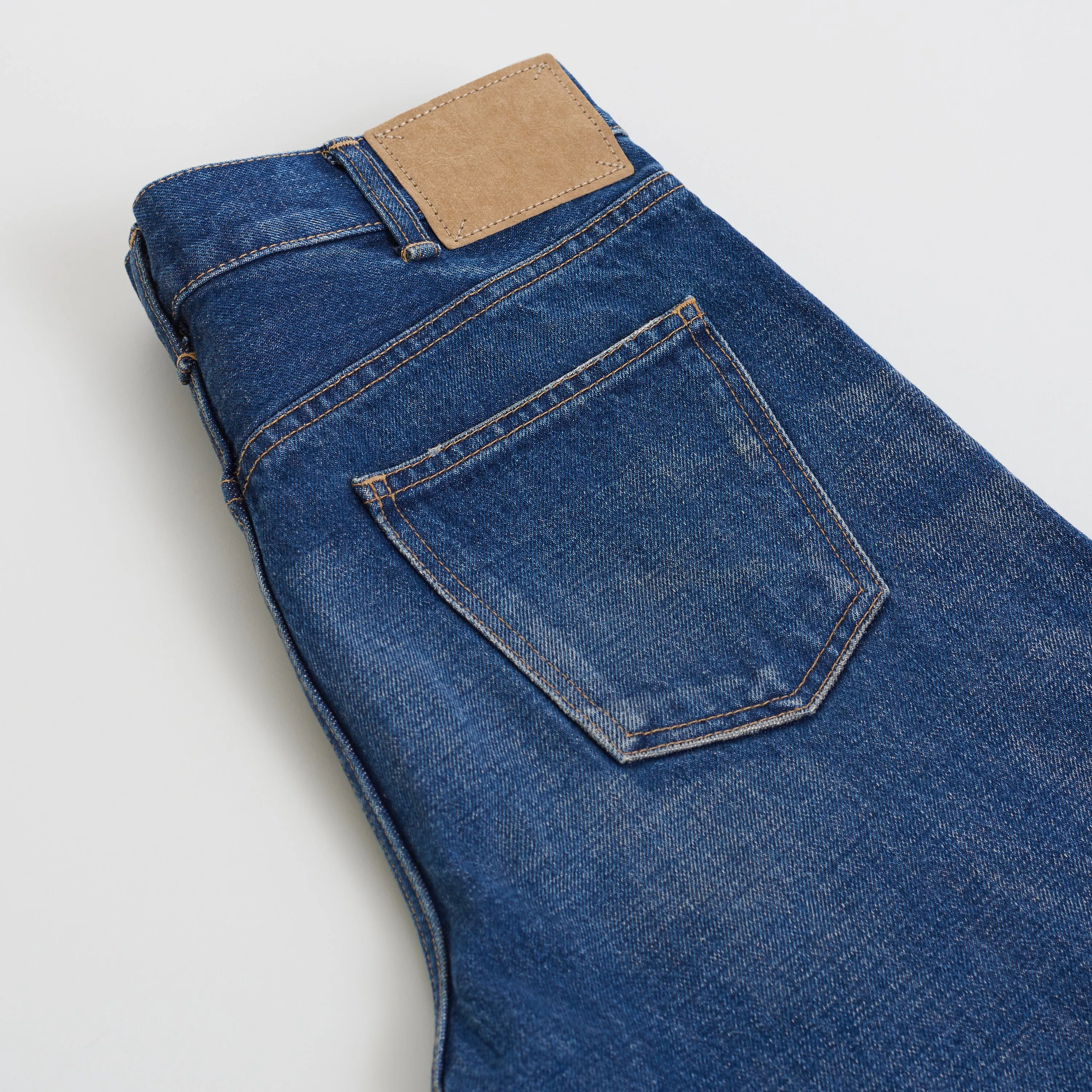 Polly Jeans In Dark Union Wash Denim With Raw Seams