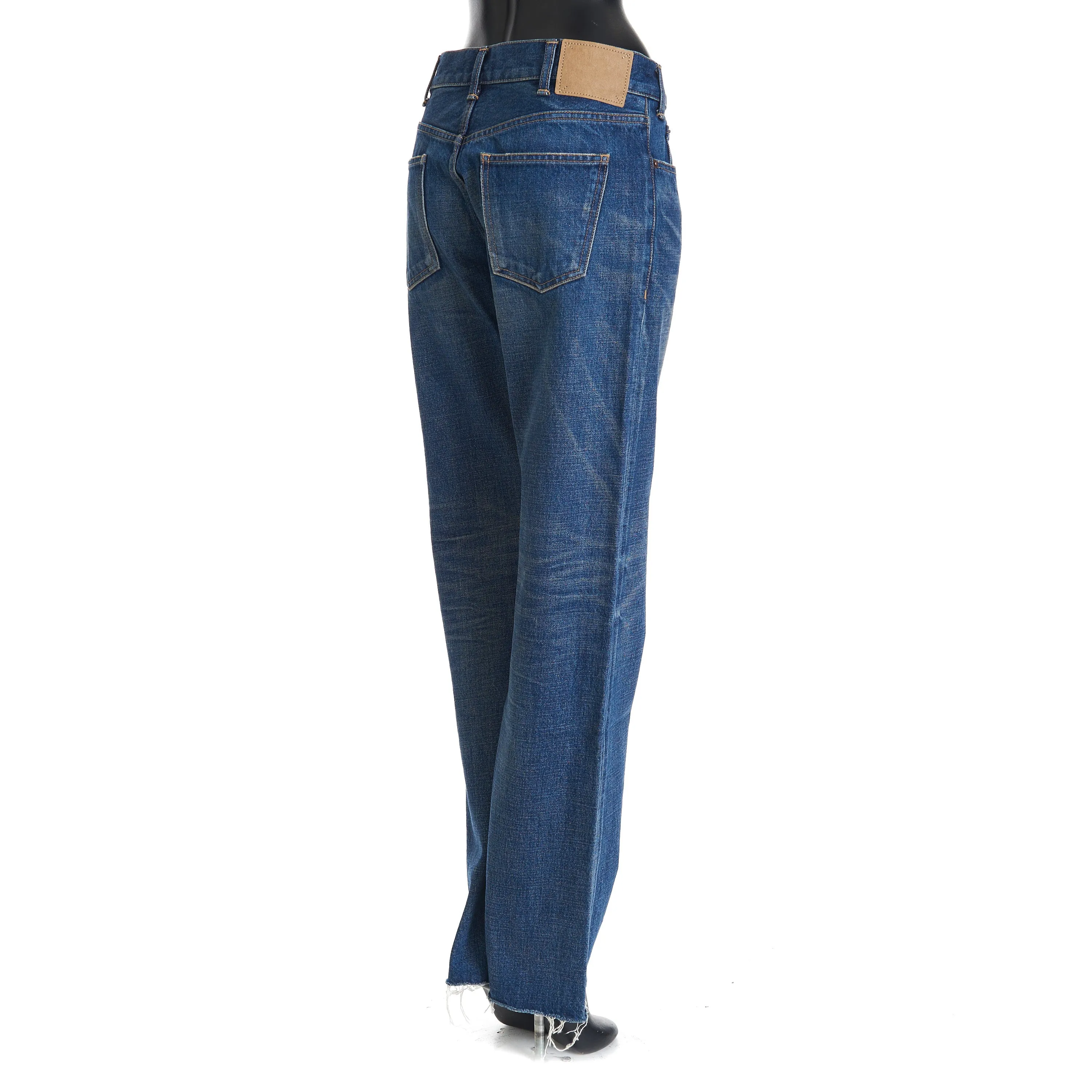 Polly Jeans In Dark Union Wash Denim With Raw Seams