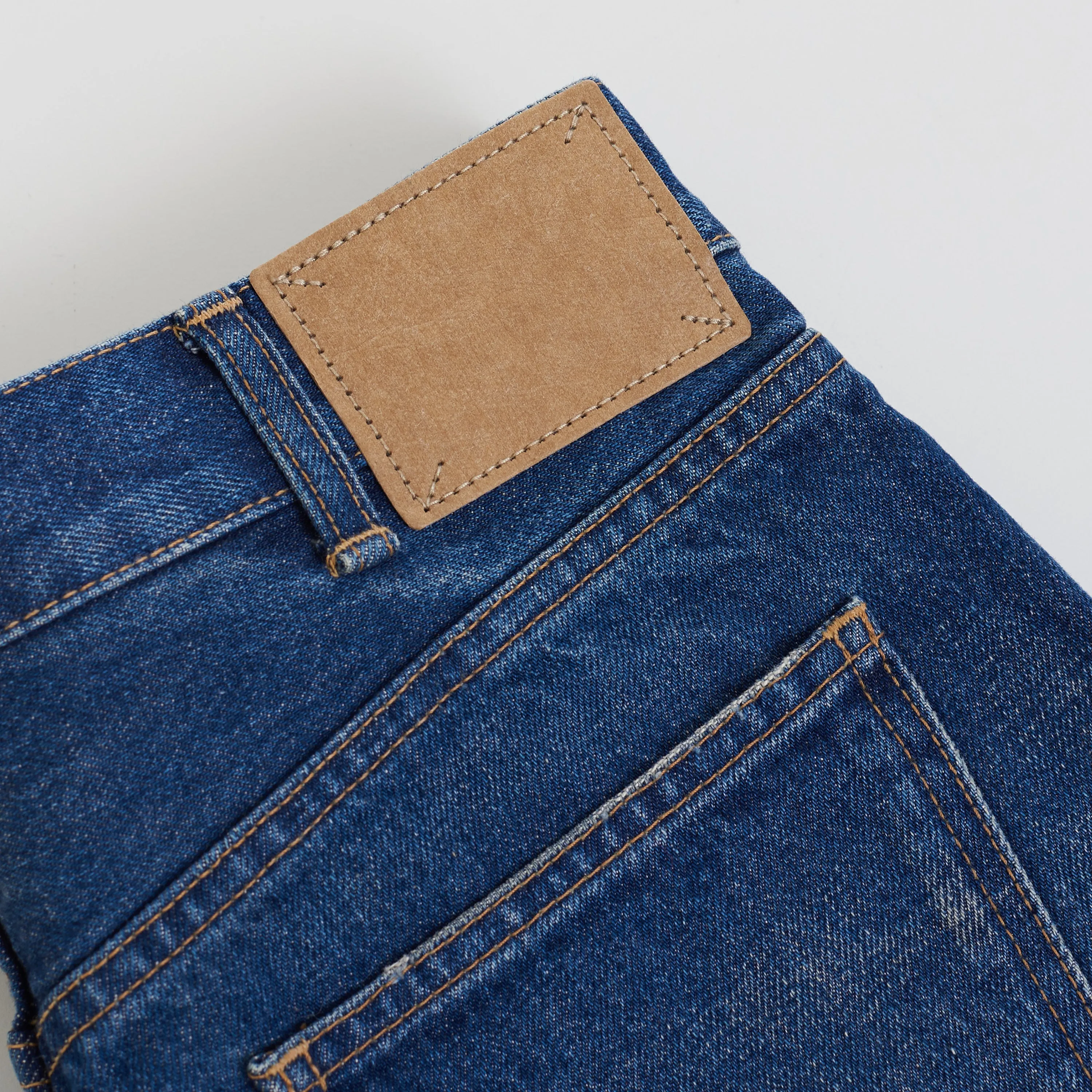 Polly Jeans In Dark Union Wash Denim With Raw Seams