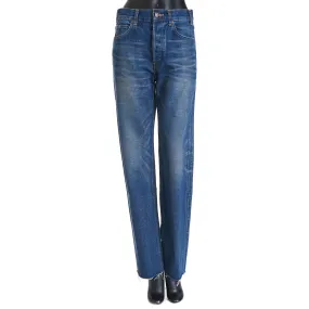 Polly Jeans In Dark Union Wash Denim With Raw Seams