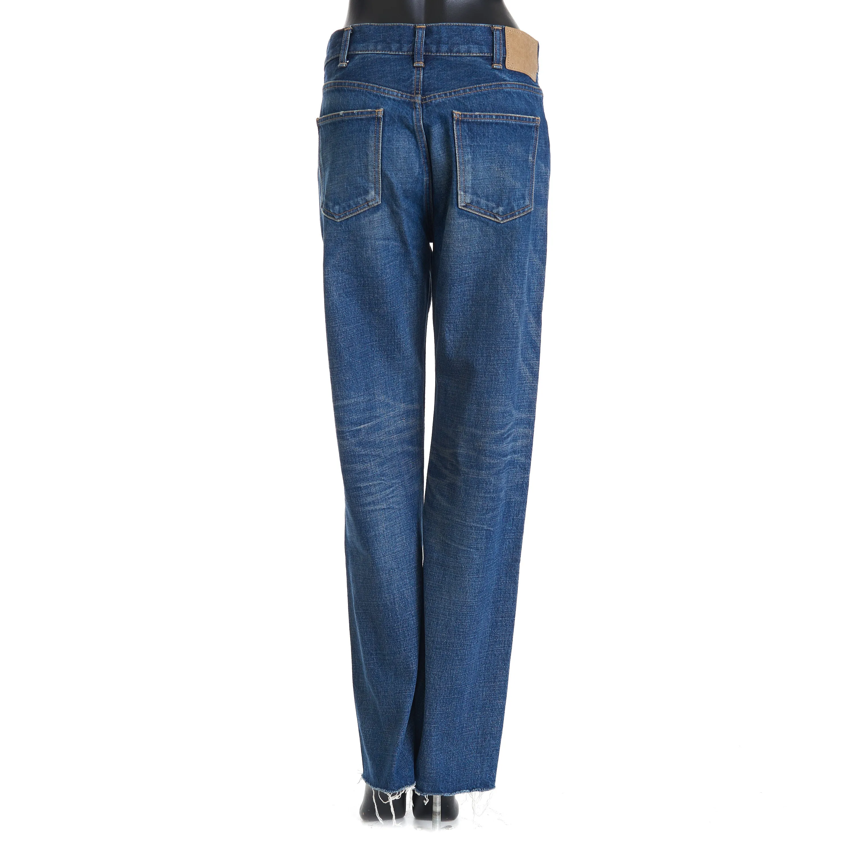 Polly Jeans In Dark Union Wash Denim With Raw Seams