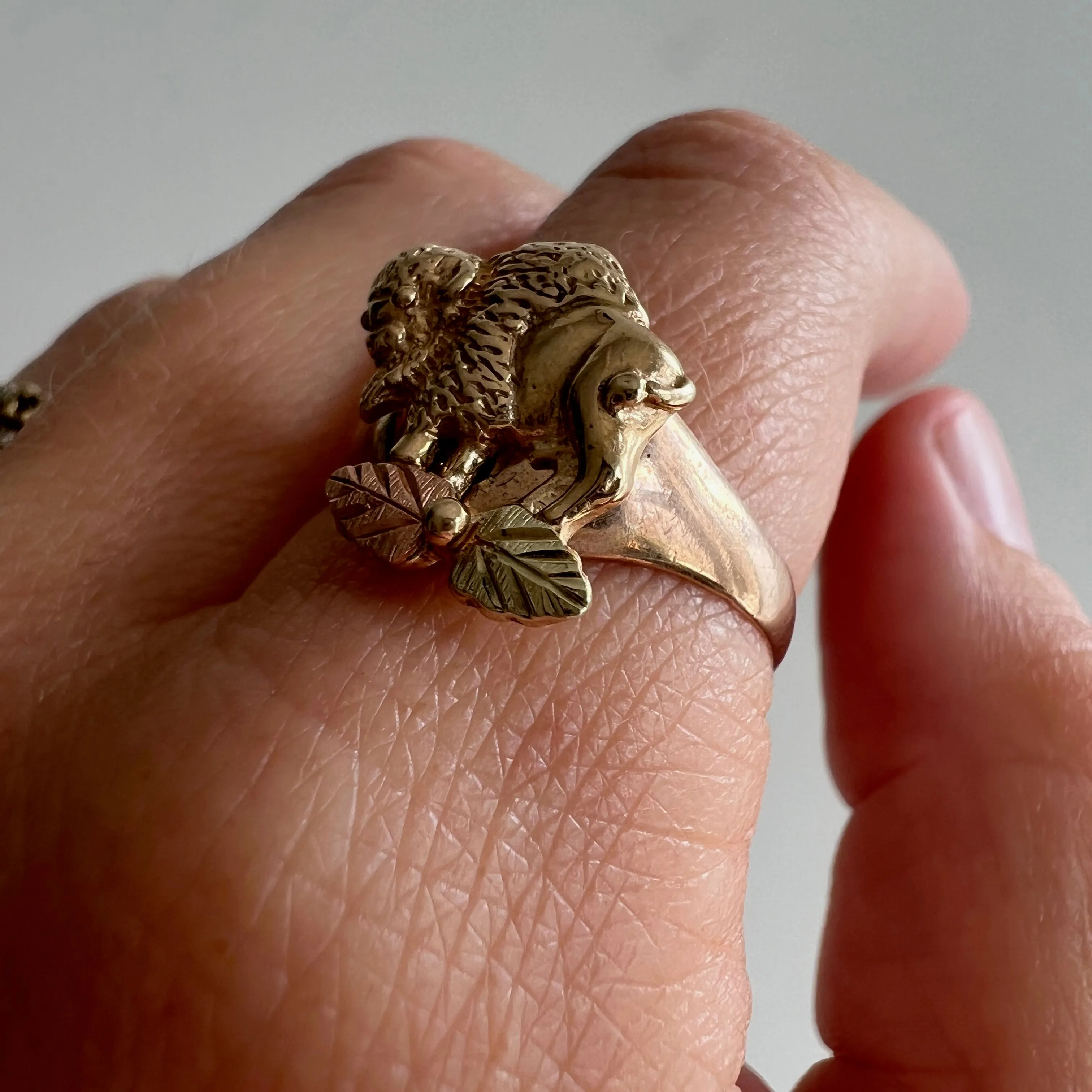 reimagined V I N T A G E // grandma's buffalo / 10k tricolor gold buffalo conversion ring / size 8