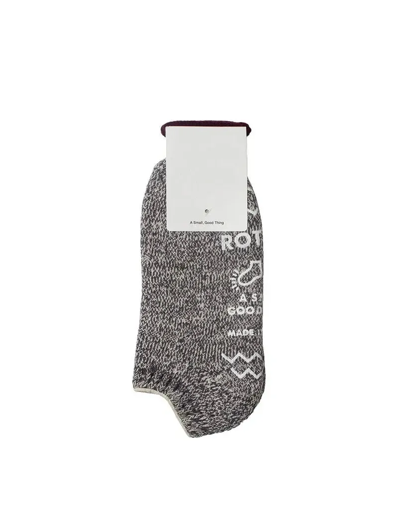 Rototo Recycled Cotton Pile Slipper Socks Ivory / Charcoal