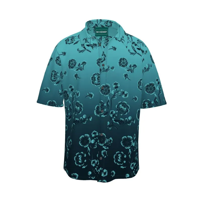 Seagreen Floral Mens Short Sleeve Shirt