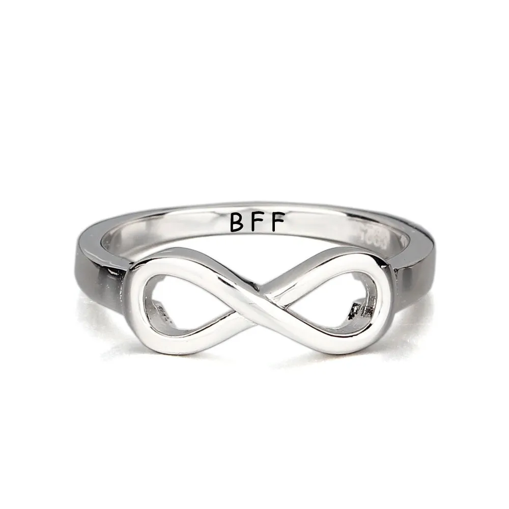 Sterling Silver Infinity Ring Engraved For Women