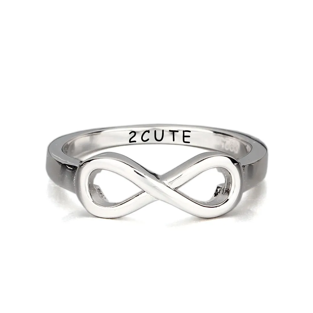 Sterling Silver Infinity Ring Engraved For Women