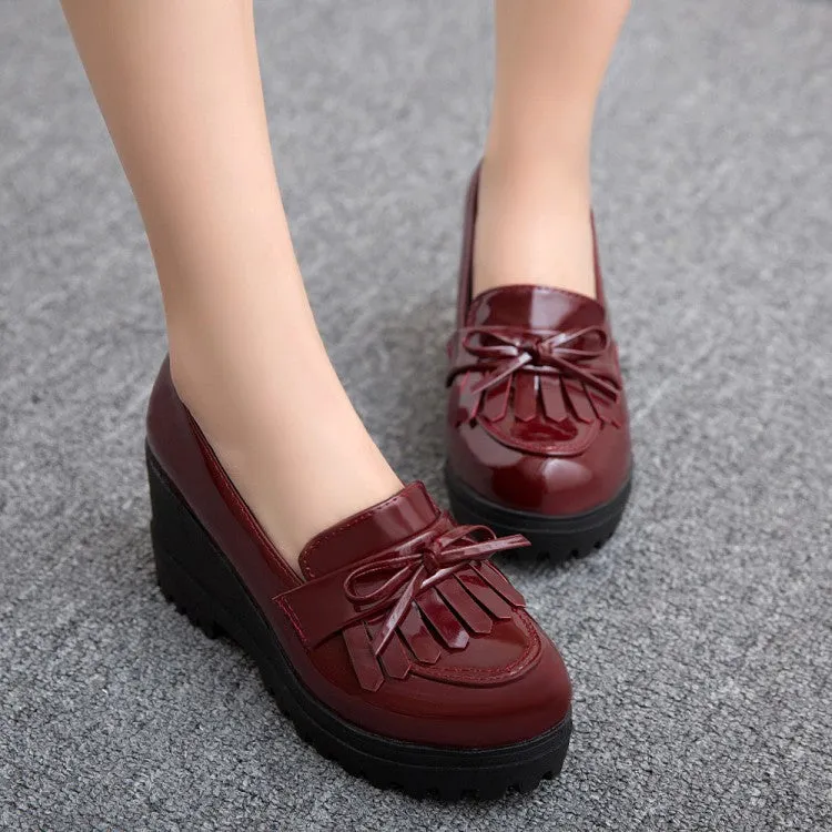 Tassel Platform Wedges Heels Shoes for Women 1211