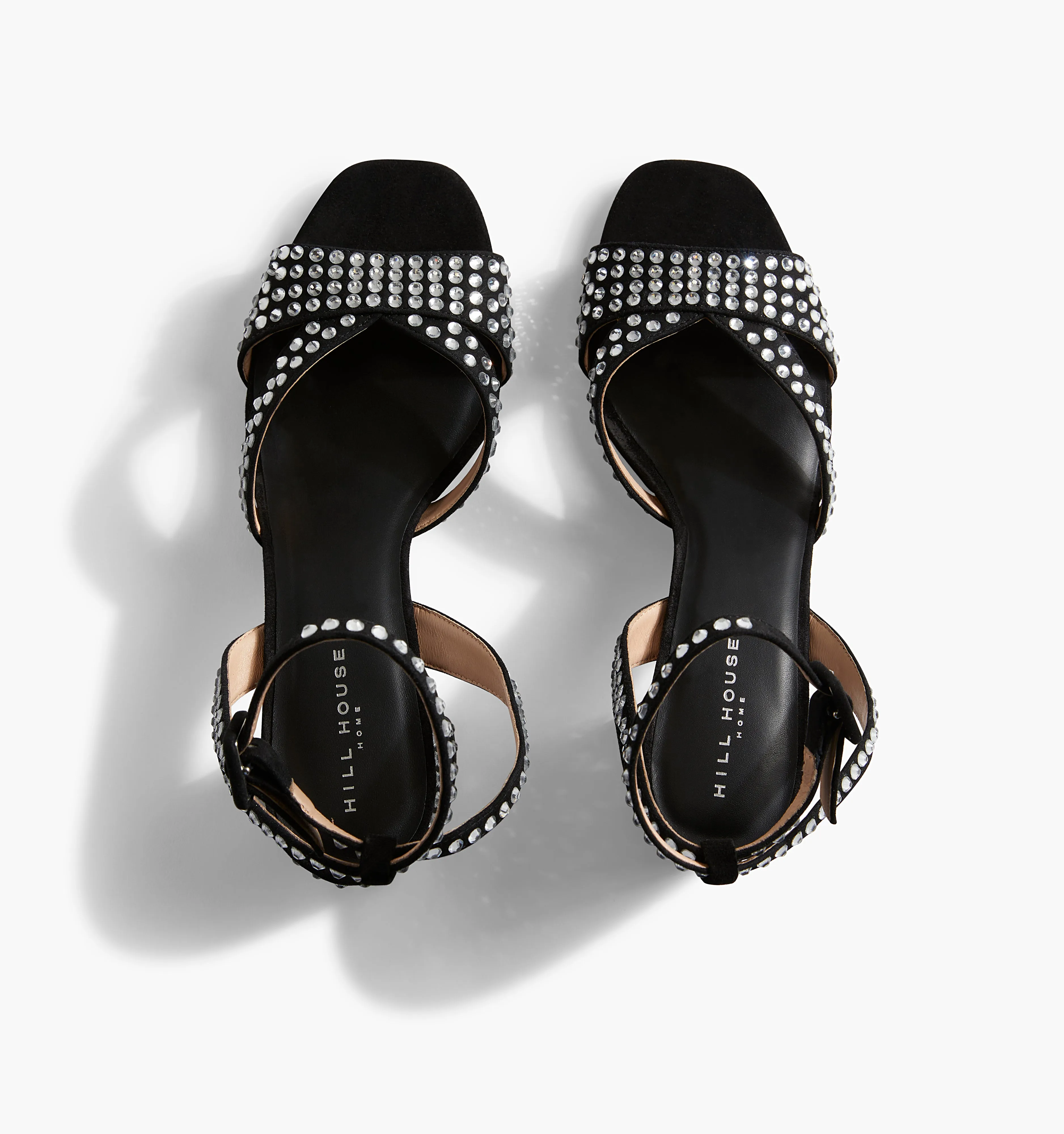 The Lafayette Sandal - Black Suede Rhinestone