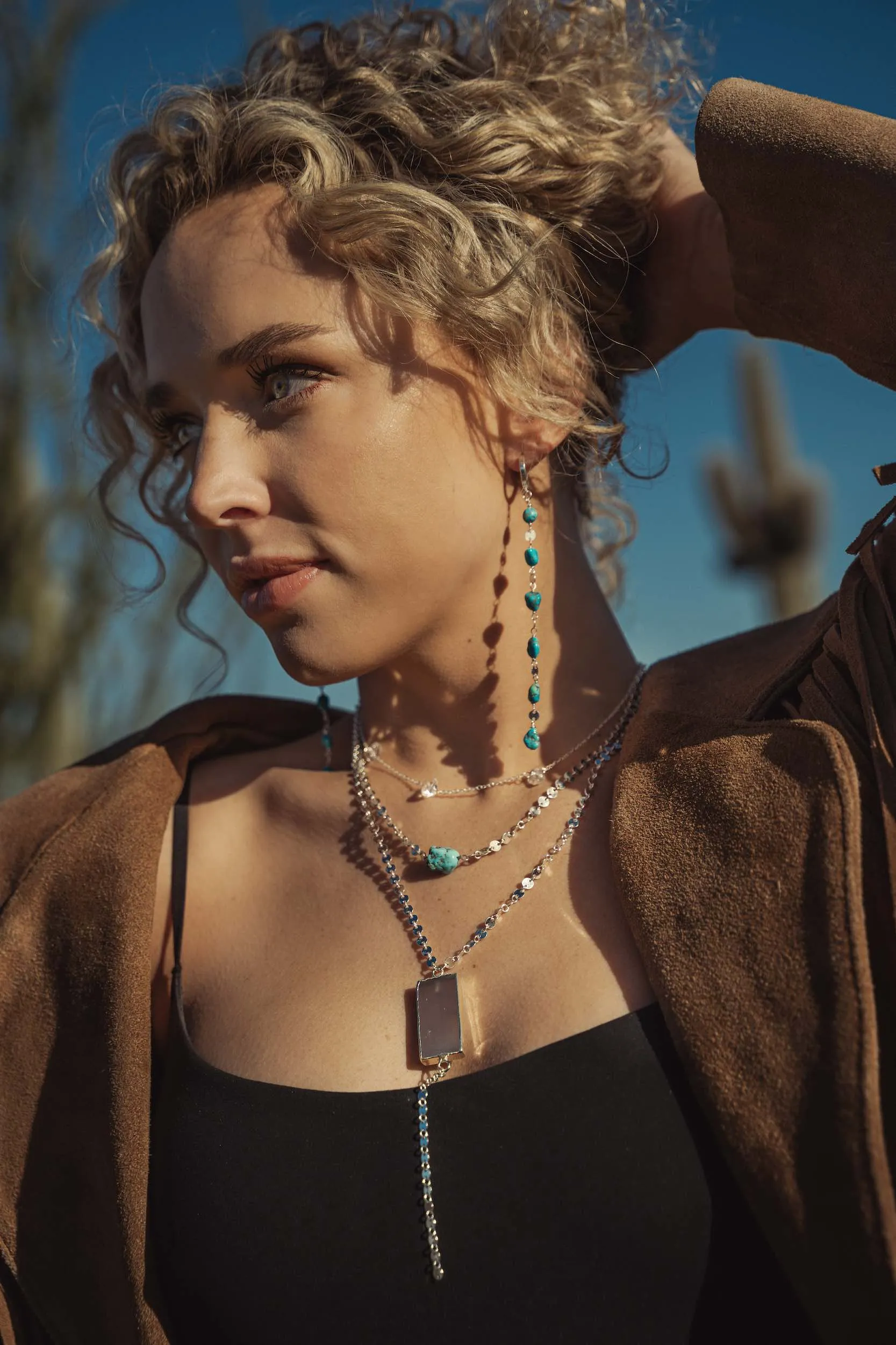 The Lightbringer Selenite Silver Lariat Necklace