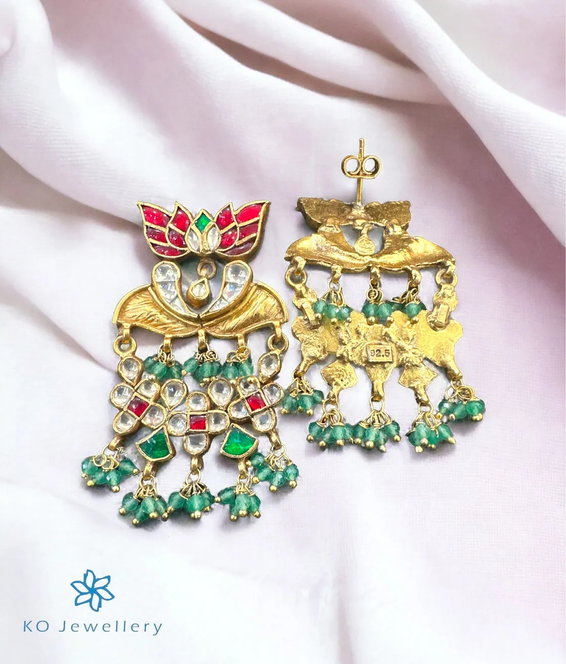 The Silver Kundan Earrings