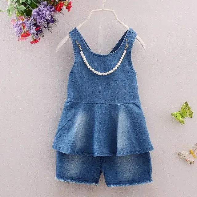 Toddler Denim Floral Jumpsuit