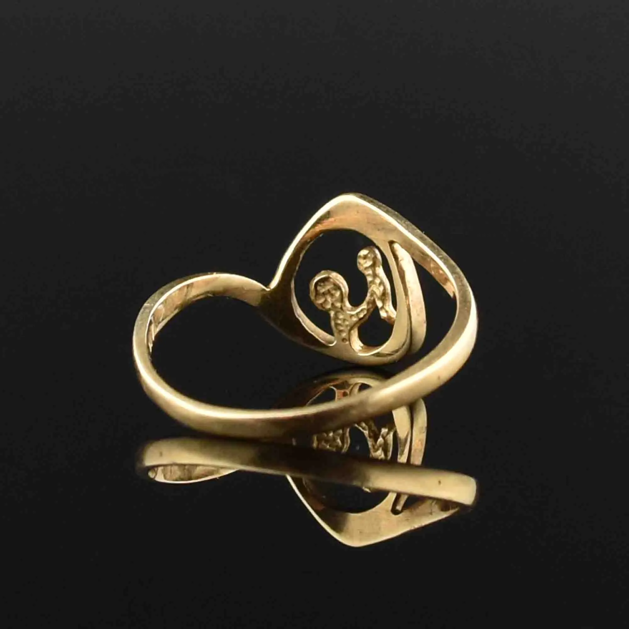 Vintage 14K Mother Baby Cutout Push Present Ring