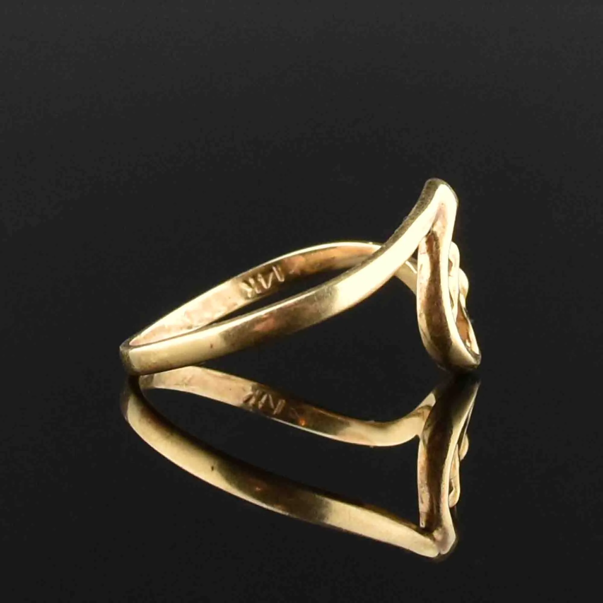 Vintage 14K Mother Baby Cutout Push Present Ring