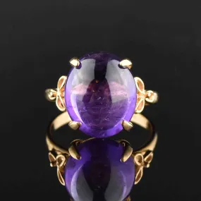 Vintage Amethyst Cabochon 14K Gold Ring