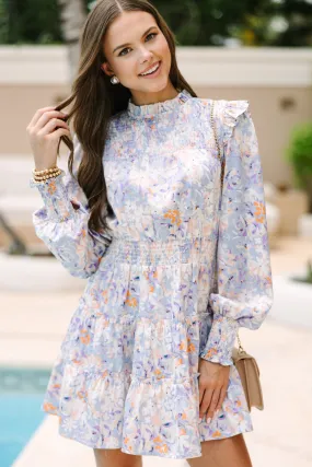 Walk My Way Light Blue Floral Dress