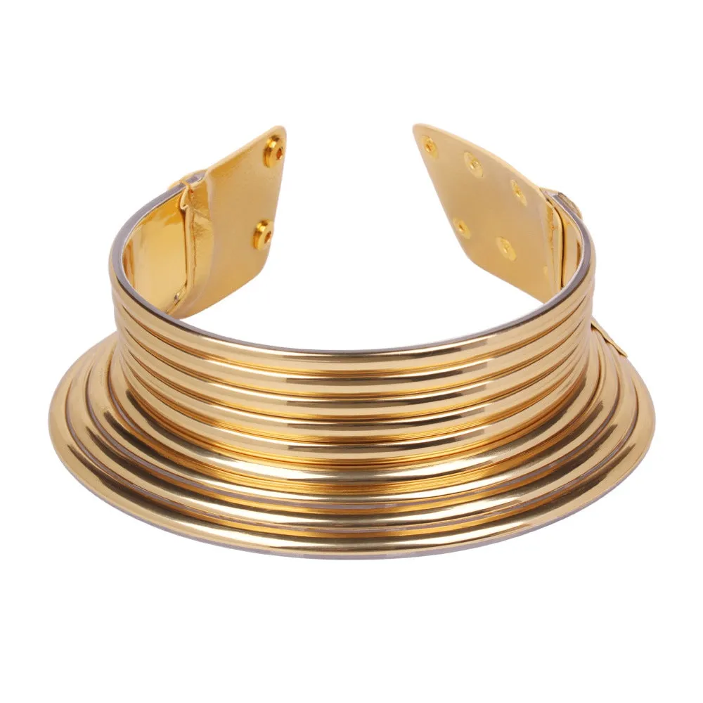 WOMEN GOLD AFRICAN STYLE NECKLACE BAND