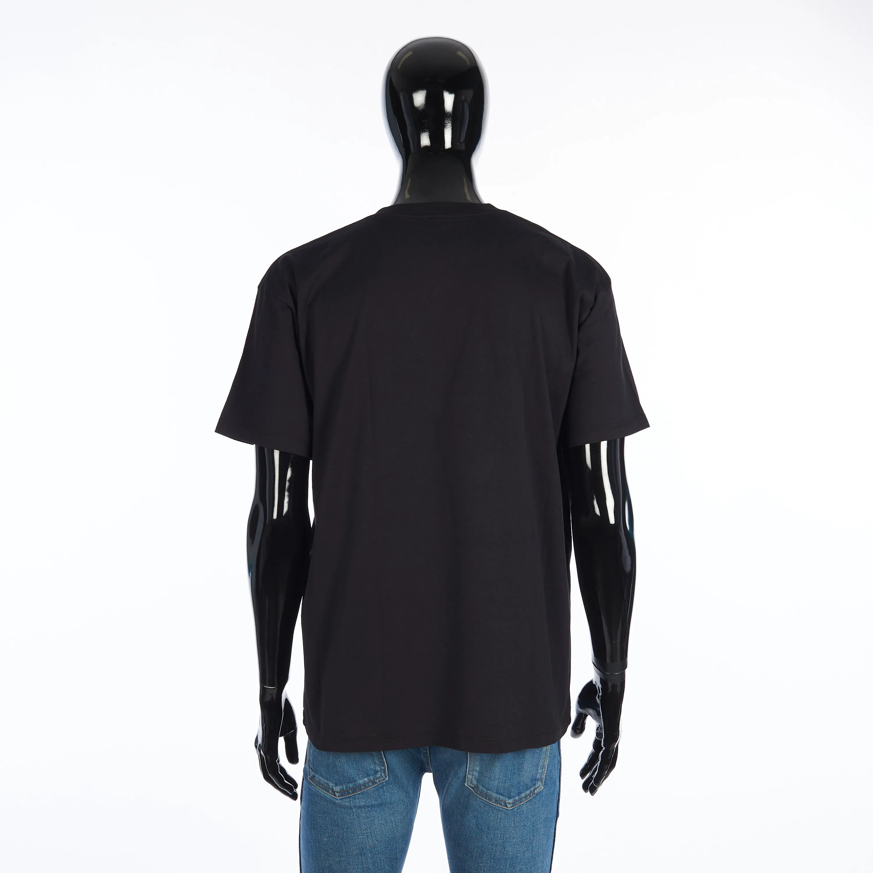 x AMY SILLMAN Loose Tshirt In Black Cotton With Artist Flocking