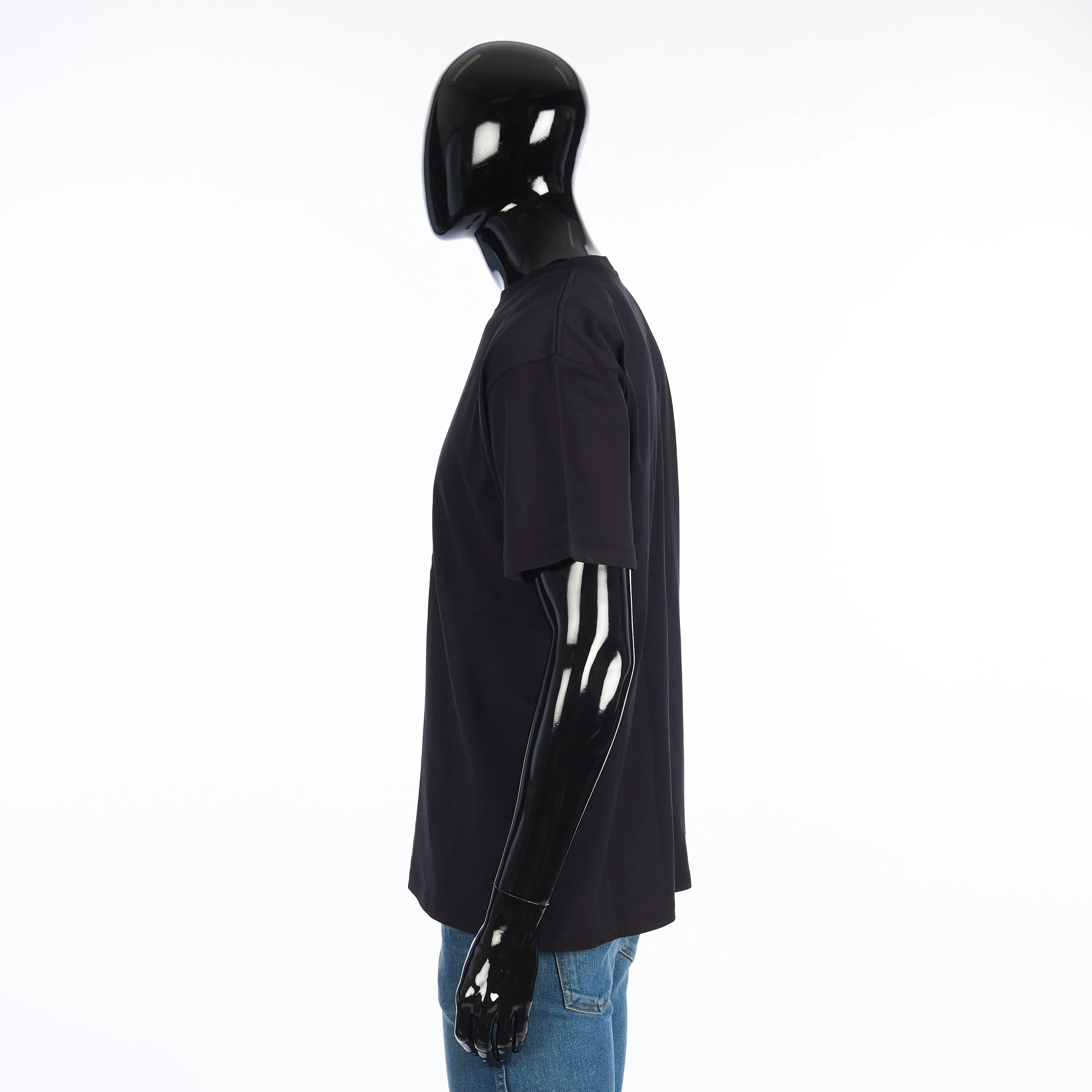 x AMY SILLMAN Loose Tshirt In Black Cotton With Artist Flocking