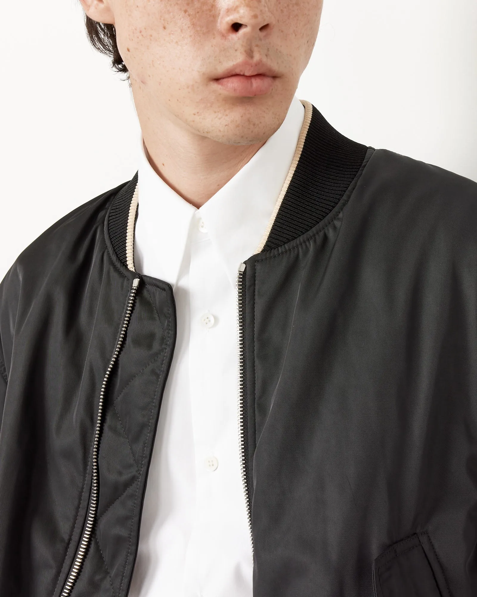 Zip Bomber Jacket in Black